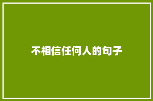 不相信任何人的句子