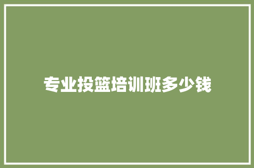 专业投篮培训班多少钱