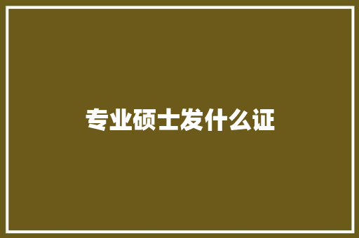 专业硕士发什么证