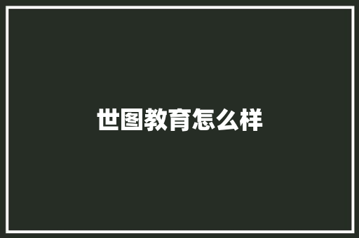 世图教育怎么样