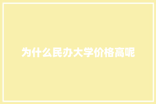 为什么民办大学价格高呢