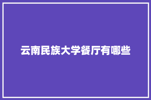 云南民族大学餐厅有哪些 说明文范文