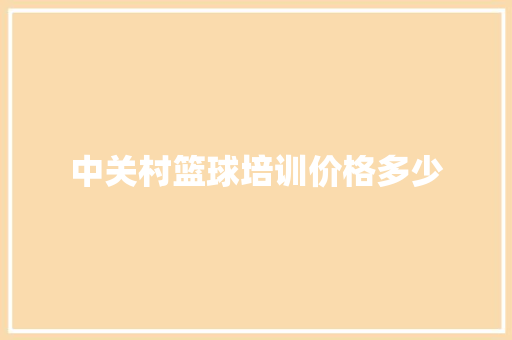 中关村篮球培训价格多少