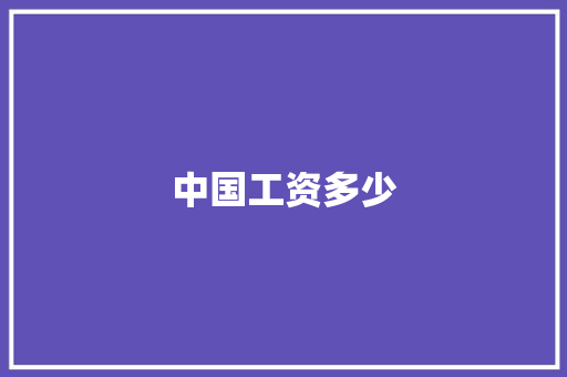中国工资多少