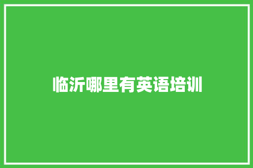 临沂哪里有英语培训