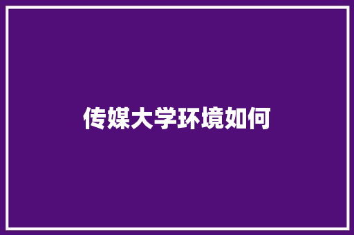 传媒大学环境如何 说明文范文
