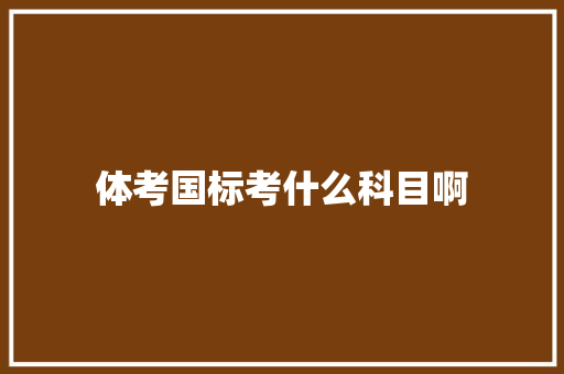 体考国标考什么科目啊
