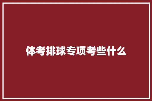 体考排球专项考些什么