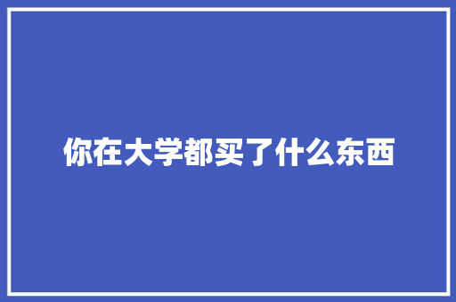 你在大学都买了什么东西