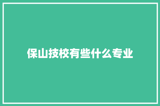 保山技校有些什么专业