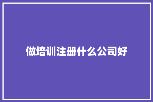 做培训注册什么公司好 商业计划书范文