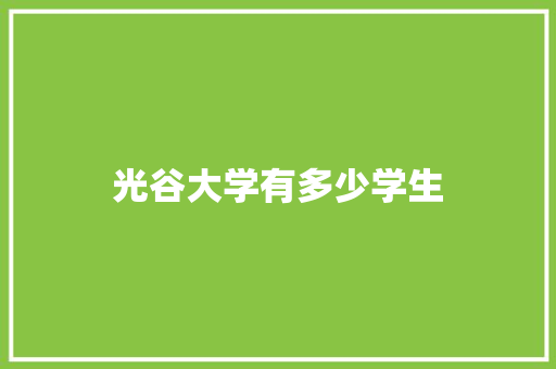 光谷大学有多少学生