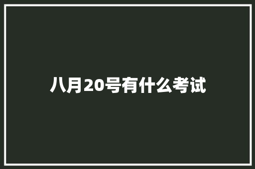 八月20号有什么考试