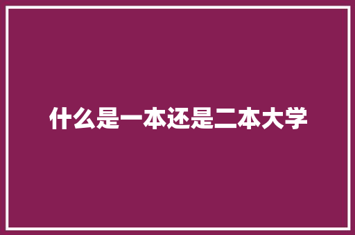 什么是一本还是二本大学 演讲稿范文