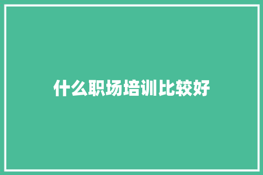 什么职场培训比较好 散文范文