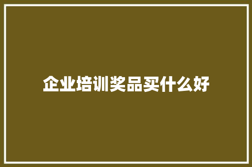 企业培训奖品买什么好