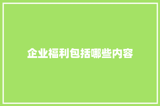 企业福利包括哪些内容