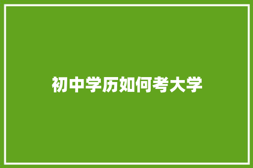 初中学历如何考大学 应用文范文
