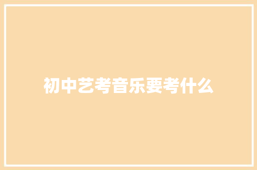 初中艺考音乐要考什么 说明文范文