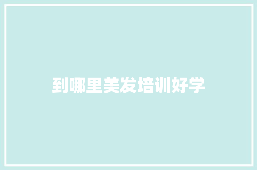 到哪里美发培训好学