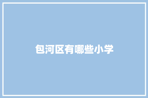 包河区有哪些小学