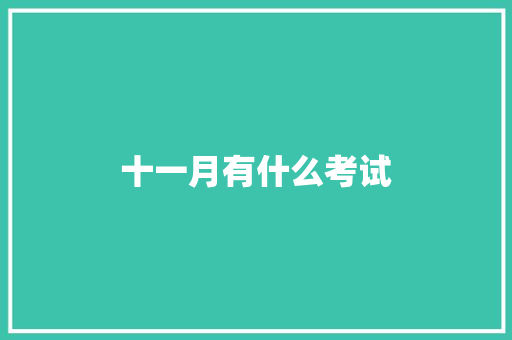 十一月有什么考试