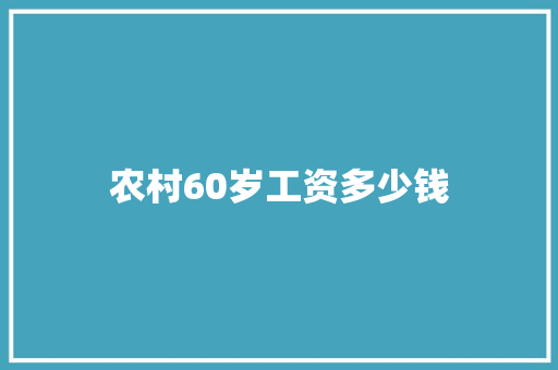 农村60岁工资多少钱 应用文范文