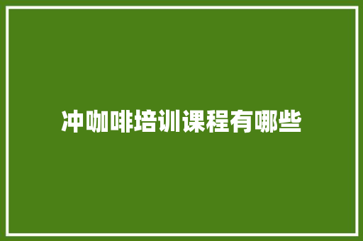 冲咖啡培训课程有哪些