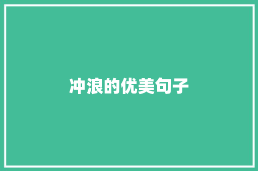 冲浪的优美句子