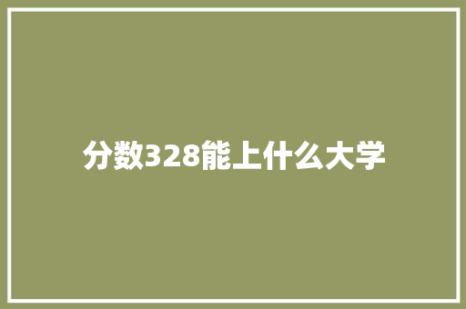 分数328能上什么大学 记叙文范文