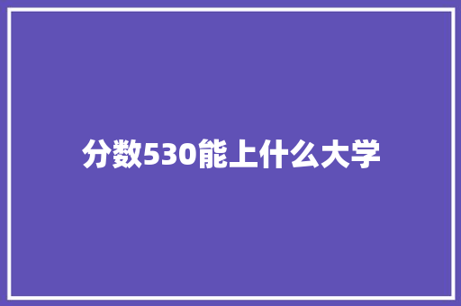 分数530能上什么大学 说明文范文