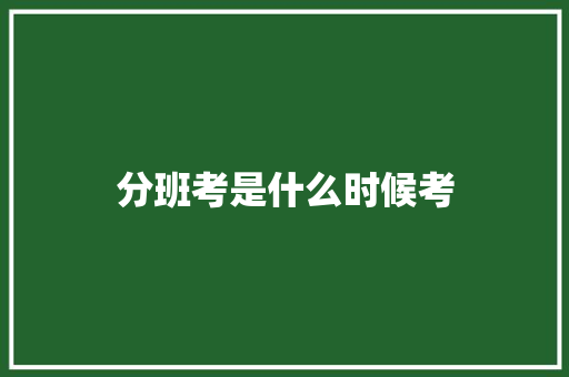 分班考是什么时候考 说明文范文