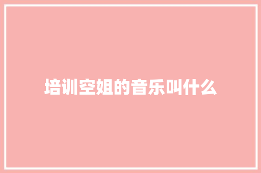 培训空姐的音乐叫什么