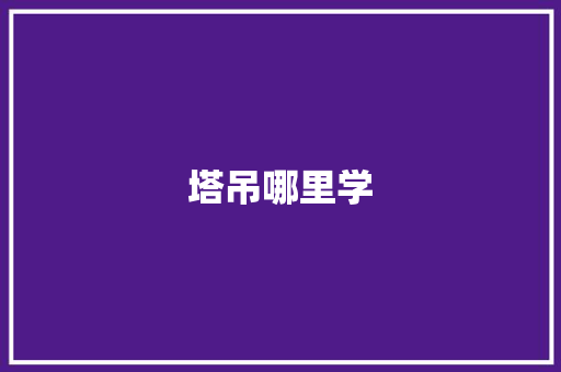 塔吊哪里学