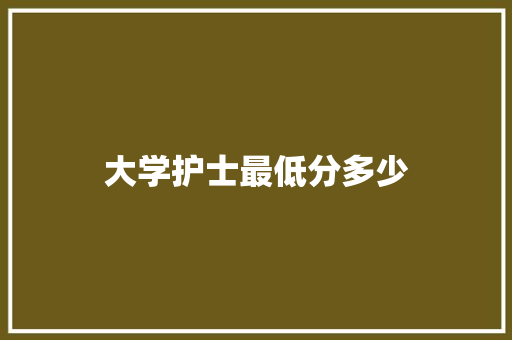 大学护士最低分多少 散文范文