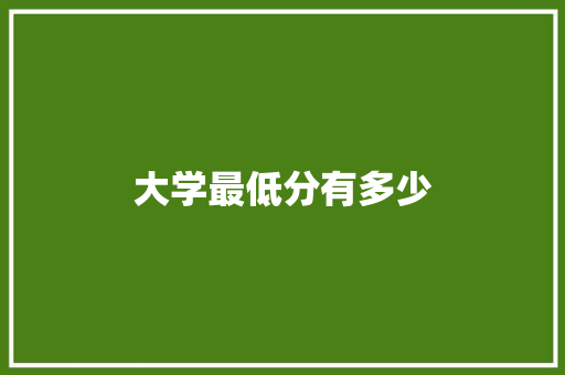 大学最低分有多少