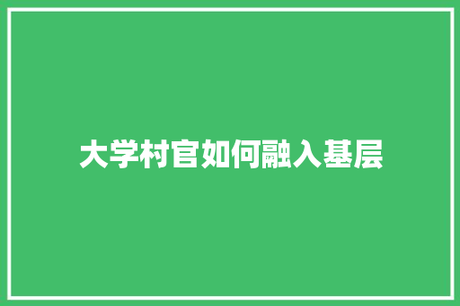 大学村官如何融入基层 诗歌范文
