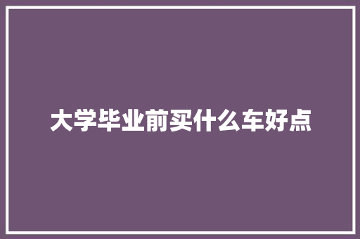 大学毕业前买什么车好点 记叙文范文