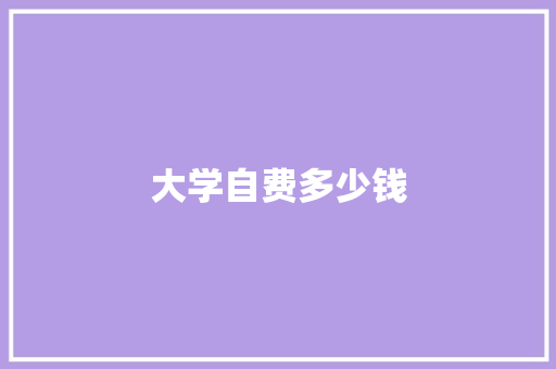 大学自费多少钱