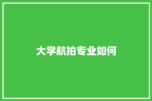 大学航拍专业如何