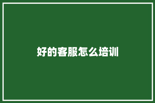 好的客服怎么培训 记叙文范文