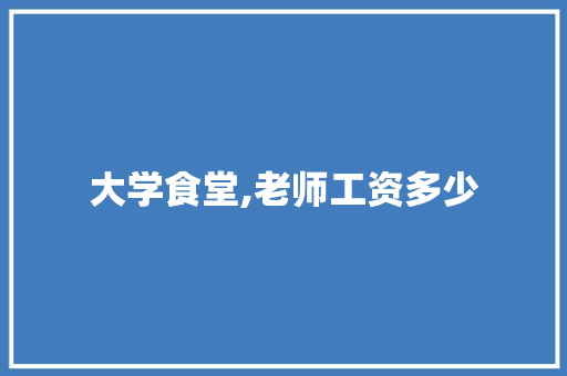 大学食堂,老师工资多少