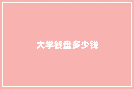 大学餐盘多少钱