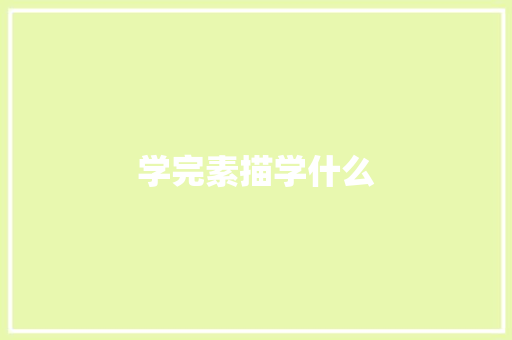 学完素描学什么