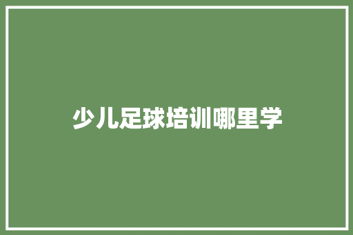 少儿足球培训哪里学