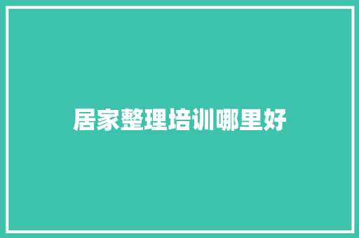居家整理培训哪里好