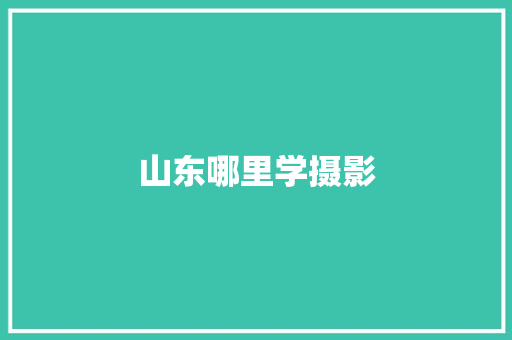 山东哪里学摄影 演讲稿范文