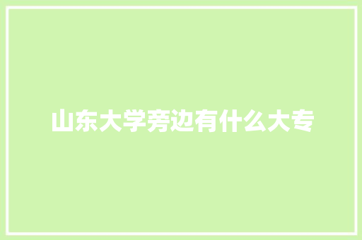 山东大学旁边有什么大专 演讲稿范文