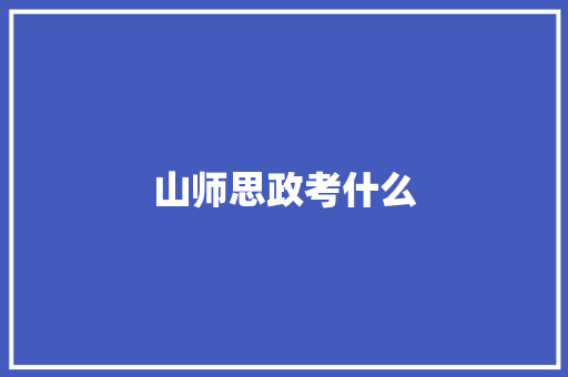 山师思政考什么 应用文范文