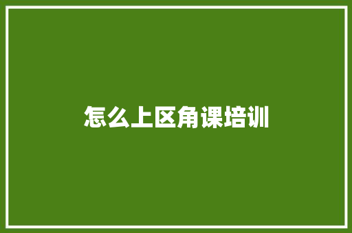 怎么上区角课培训 演讲稿范文